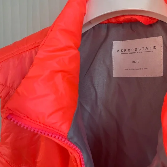 Aeropostale Ultralight Dayglo Orange Vest, Women's XL - Picture 5 of 7